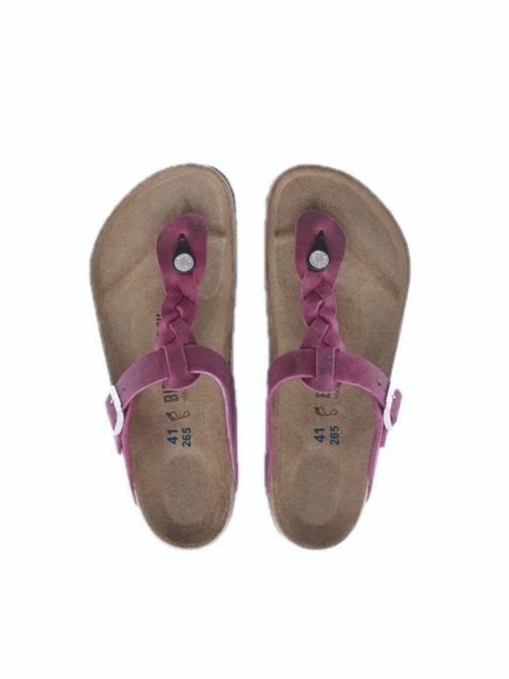 Birkenstock Gizeh Braided Sandal Festival Fuchsia Oiled Leather NEW - Picture 7 of 9